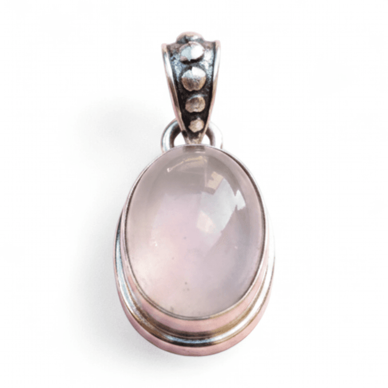 Pingente gota pedra Quartz Rosa